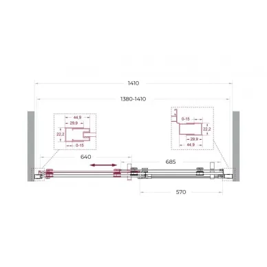 Душевая дверь BelBagno Marino MARINO-2-BF-1-140-C-GM 140 см, оружейная сталь/прозрачное стекло 6