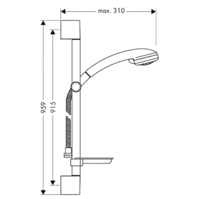Душевой гарнитур Hansgrohe Crometta 3jet/Unica'C (27749000) (90 см) 1