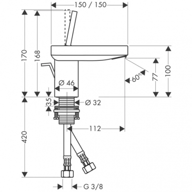 Смеситель для раковины Hansgrohe Axor Starck X (10070000) 1