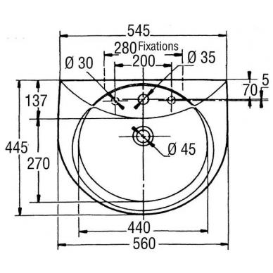 Раковина Jacob Delafon Odeon (E1001) 1