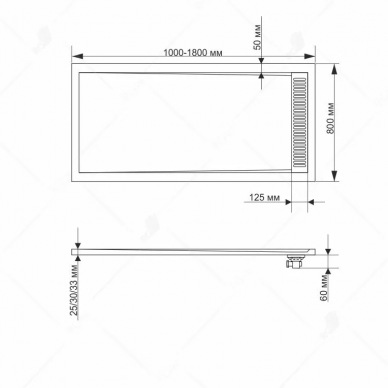 Поддон для душа RGW STone Tray STМ-118W (14202811-01) (80-110) (прямоугольный) 1