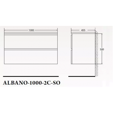 Тумба для ванной Belbagno Albano (ALBANO-1000-2C-SO-BL) (100 см) Bianco Lucido 1