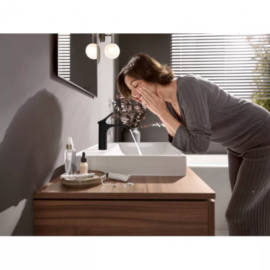 Смеситель для раковины Hansgrohe Vivenis (75020670) с донным клапаном,  матовый черный 2