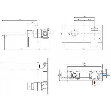 Смеситель для раковины Cezares Unika (UNIKA-BLI1-02) бронза 1