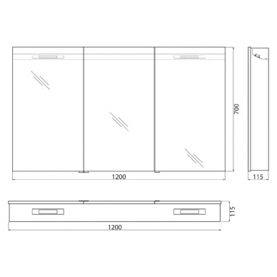 Зеркальный шкаф BelBagno (SPC-3A-DL-BL-1200) 120 см 5