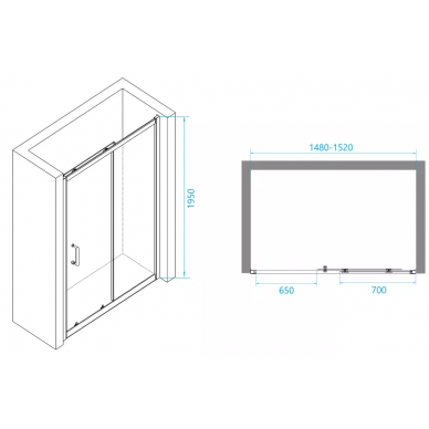 Душевая дверь RGW Passage PA-14W (41081415-15) 150х195 см, профиль белый/прозрачное стекло 3