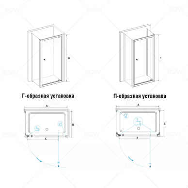Душевой уголок RGW Passage PA-35 (80x80) профиль хром/стекло прозрачное 1
