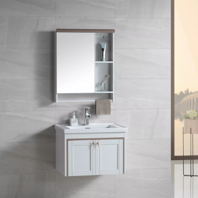 Тумба с раковиной River Sofia 605 BG (60.5 см) + зеркало (59х11.2х70 см) 0