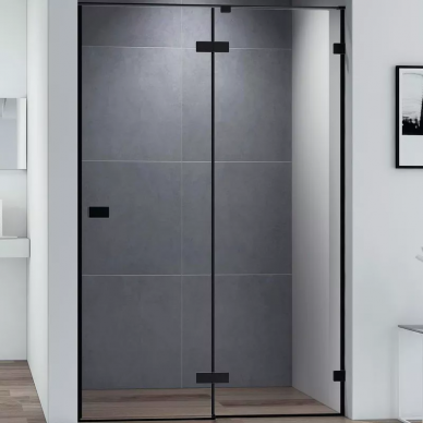 Душевая дверь Cezares Bellagio 140 (BELLAGIO-B-12-140-C-NERO) профиль черный матовый/стекло прозрачное 0