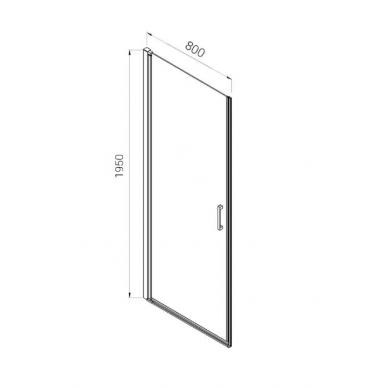 Душевая дверь Vincea Alpha (VDP-3AL800CLB) 80x195 см, профиль чёрный/стекло прозрачное 3