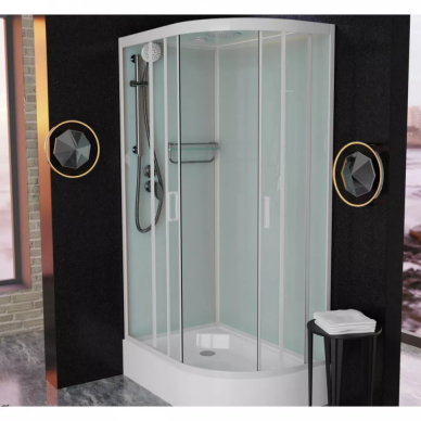 Душевая кабина Frank  F412/1L М White (20028) (левосторонняя) 120х80х220 см, матовое стекло 8