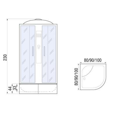 Душевая кабина River Desna XL 90/44 MT (90х90) 5