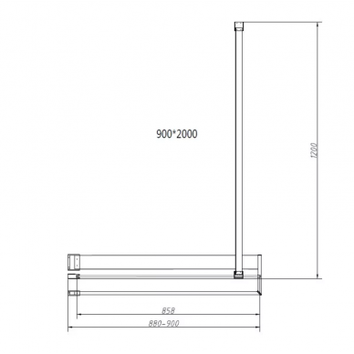 Душевая перегородка Vincea Walk-In (VSW-4HR900CGG) 90х200 см, профиль брашированное золото/стекло тонированное 3