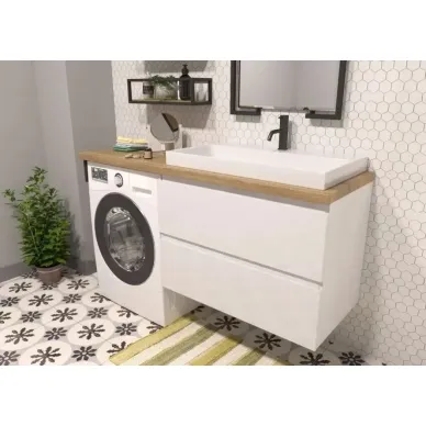 Тумба с раковиной Эстет Malibu Luxe 155 R (ФР-00007114) (подвесная) правая, белая/дерево 5