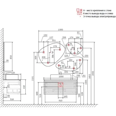 Тумба для ванной Jorno Stone 100 Stn.01.100/P/A/JR подвесная, 100 см, антрацит 5