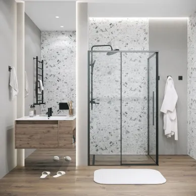 Душевой уголок Grossman Galaxy 140х70х195 см, стекло прозрачное/профиль чёрный матовый 6