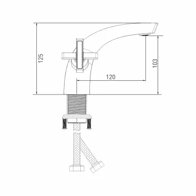 Смеситель для раковины Mixline Graphite 553896 графит 3