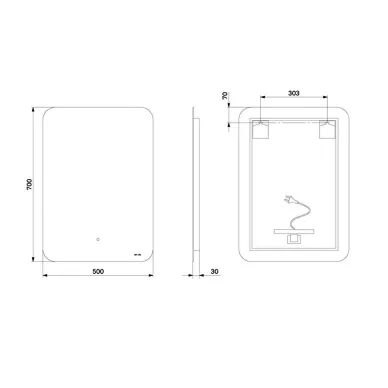 Зеркало AM.PM X-Joy M85MOX10501S1 50 см c LED-подсветкой, ИК сенсором 5