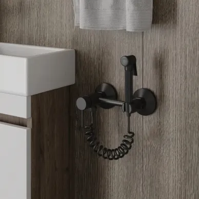 Смеситель с гигиеническим душем Teymi Martta T10269 чёрный матовый 6