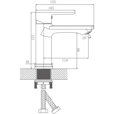 Смеситель для раковины Haiba HB10719-7 черный 5