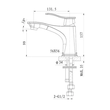 Смеситель для раковины Wonzon & Woghand Navia WW-181101-CR хром 1