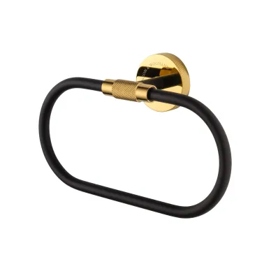 Полотенцедержатель Wonzon & Woghand MajesticWW-9213 кольцо, чёрный/золото 0