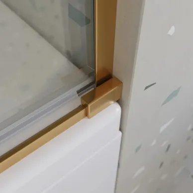 Душевая шторка Cezares Tandem-Soft 180 см, выдвижная, профиль брашированное золото/стекло прозрачное 2