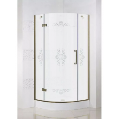 Душевая дверь Cezares Magic R1 Royal Palace (90x90) (левый) прозрачное стекло с матовым узором (бронза) 0