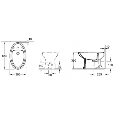 Биде напольное Villeroy & Boch Amadea (748500R2) 1