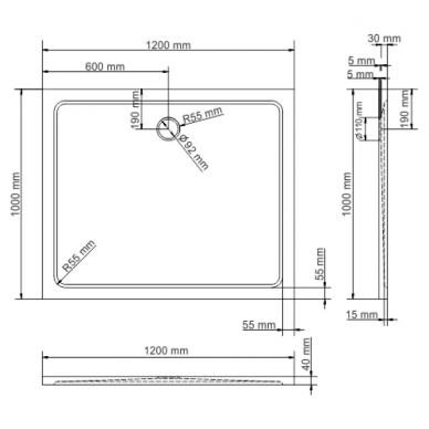 Поддон для душа Wasserkraft Berkel 48T (48T10) (120x100) 1