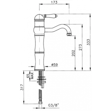 Смеситель для раковины Nicolazzi Classico 3472 CR 75 высокий 5