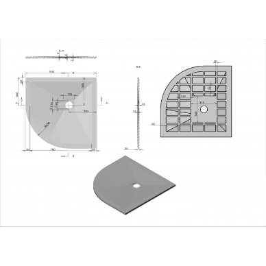 Поддон для душа Vincea (VST-4SQ9090G) 90x90 см, серый 6