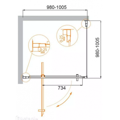 Душевой уголок Cezares Molveno (MOLVENO-A-1-100-C-Cr-IV) 100х100 см, хром/прозрачное 2