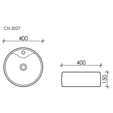 Раковина накладная Ceramicanova Element CN5027 40 см 7
