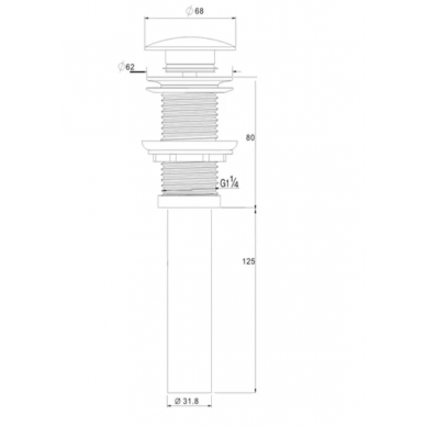 Донный клапан D&K (DC9001) Сlick-Сlack, без перелива, хром 1