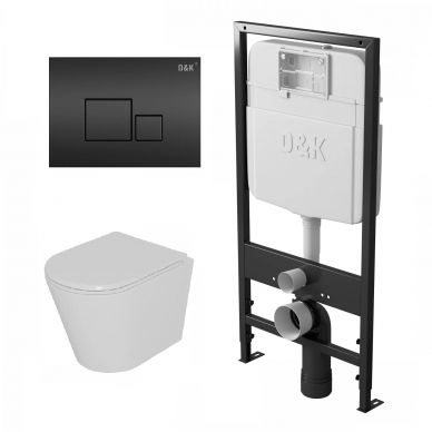 Инсталляция D&K (DS1021612) унитаз и  клавиша смыва 0