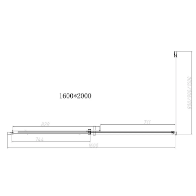 Душевой уголок Vincea Dice (VSR-4D9016CLB) 160х90х200 см, профиль чёрный/стекло прозрачное 3