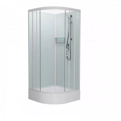 Душевая кабина Frank F409/1 White (124009) 90х90х215 см, прозрачное стекло, без крыши 5