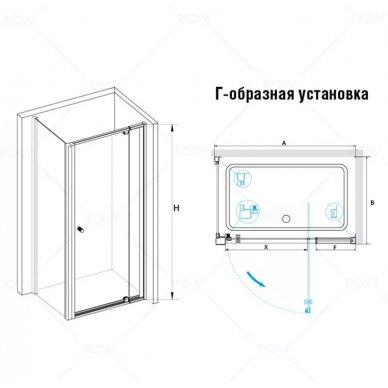 Душевой уголок RGW Passage PA-32 (PA-02 + Z-050-1) (70x70) профиль хром/прозрачное стекло 1