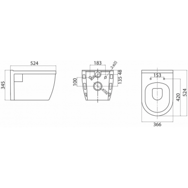 Инсталляция BelBagno Loto (BB070CHR/SC/SET.R.CR) в комплекте с кнопкой, унитазом и крышкой микролифт (4 в 1) 5