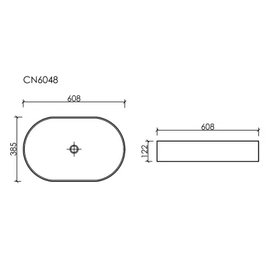 Раковина накладная Ceramicanova Element (CN6048ML) (60.8 см) голубая матовая 6