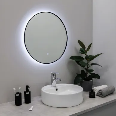Зеркало FIXSEN (FX-1070B) с подсветкой LED круглое 70х70 см, черное 5