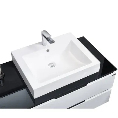 Тумба с раковиной Orans BC-6023-1800 (180x52) белая/чёрная 5