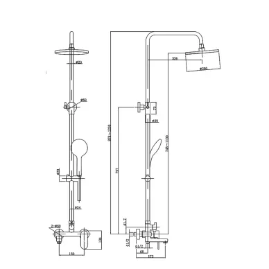Душевая система Azario Arizona Round AZ-20R с изливом, хром 6