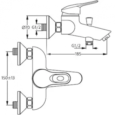 Смеситель для ванны Ideal Standard SanRemo (B7524AA) 1