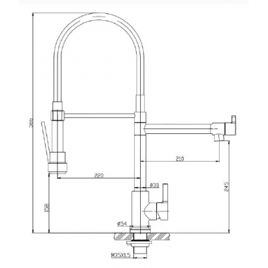 Смеситель для кухни BelBagno (BB-LAM50-IN) сатин/черный 1