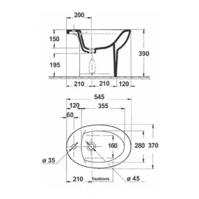 Биде напольное Jacob Delafon Patio (E4190NG) 1