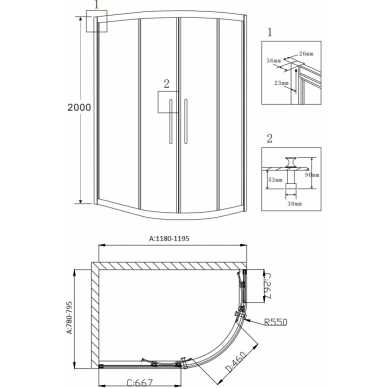 Душевой уголок Grossman Pragma (PR-120SL) 120x80x200 см, серебро, левый 5