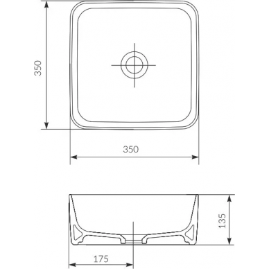 Раковина накладная Cersanit Crea (P-UM-CRE35/1-oc-S) 35 см, Square 5