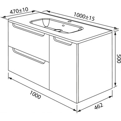 Тумба для ванной Iddis Edifice (EDI10W1i95K) 100 см, подвесная, с раковинной, белая 5